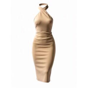bebe silk halter dress Vintage BEBE XS Halter Silk Dress